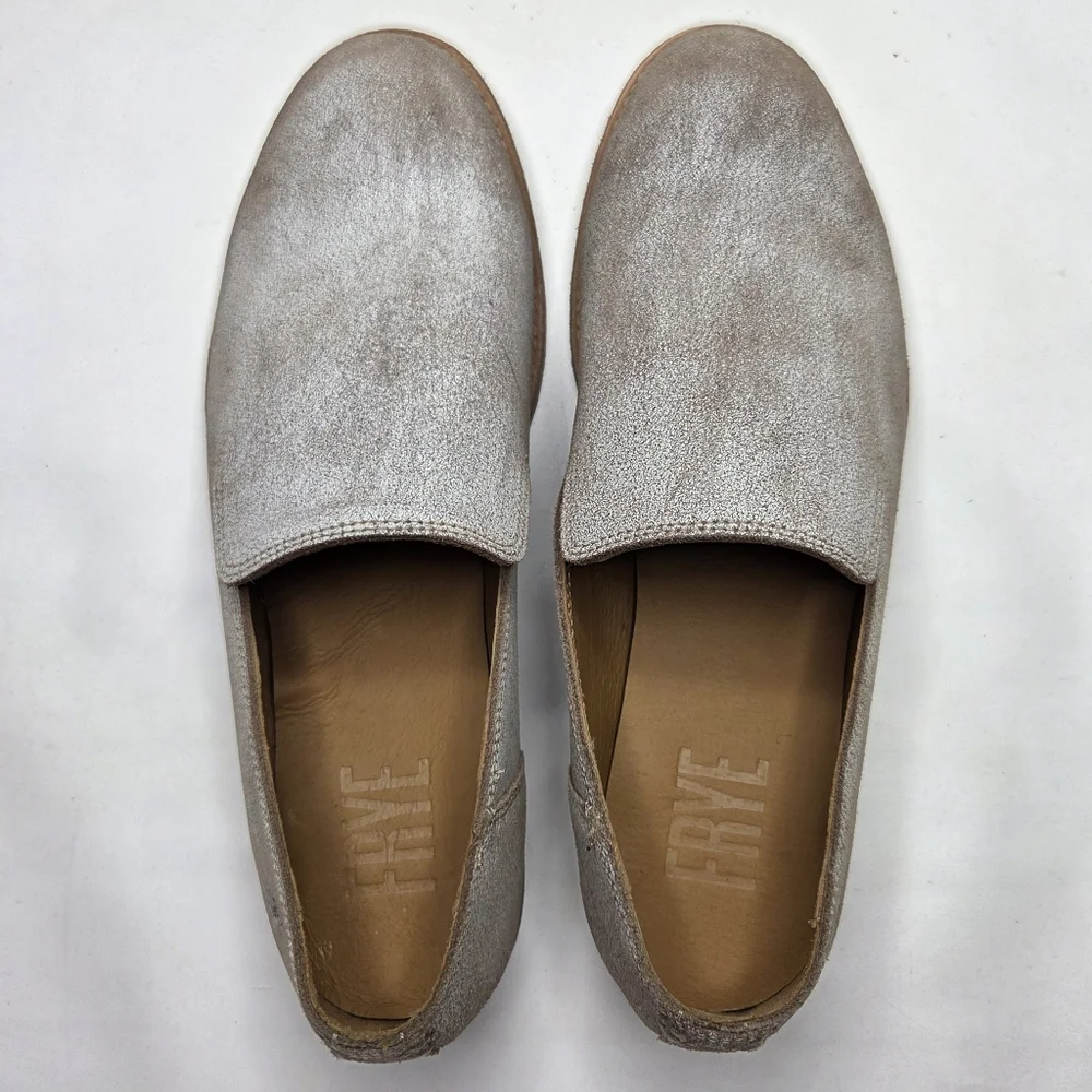 Frye Chris Venetian Slip-On Loafer Shoes Casual NWOB Distressed Mushroom Mens 9D - Picture 5 of 11